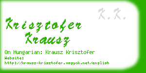 krisztofer krausz business card